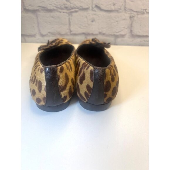 Isaac Mizrahi Ballet Flat Animal Print Slip on Shoes Ladies Size 8.5B Calf Hair - Picture 3 of 13